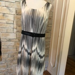 Adrianna Papell cream & black dress